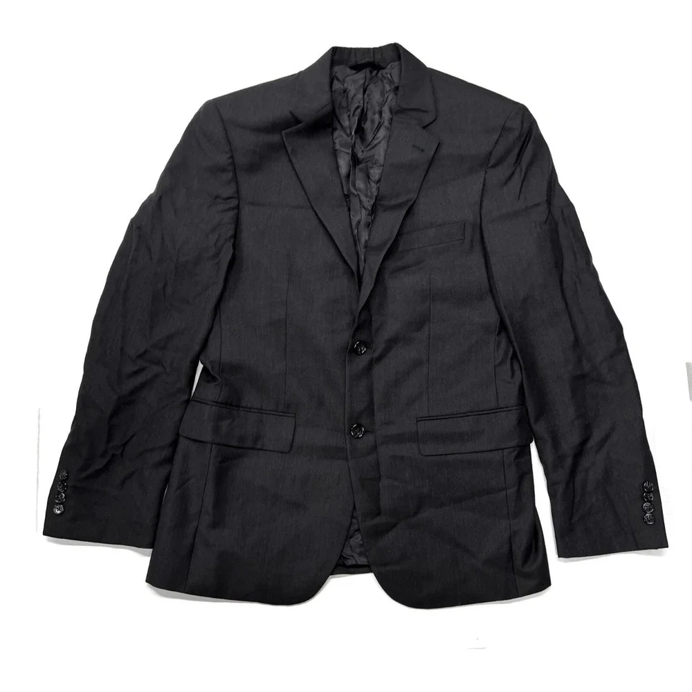 Jos‎ A Bank Suit Jacket Mens 38R Tailored Wool Dark Gray 2 Button Signature